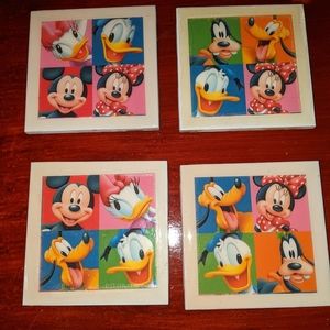 Disney Characters Tile Coasters Mickey Mouse set 4